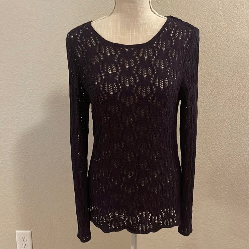 Women’s August Max Long Sleeve Dark Purple Sweater Size 2